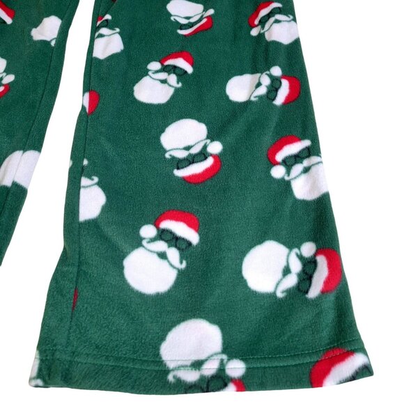 St John's Bay Men's Large Santa Fleece Pajama Pants Green Christmas Pockets SOFT - Picture 3 of 7